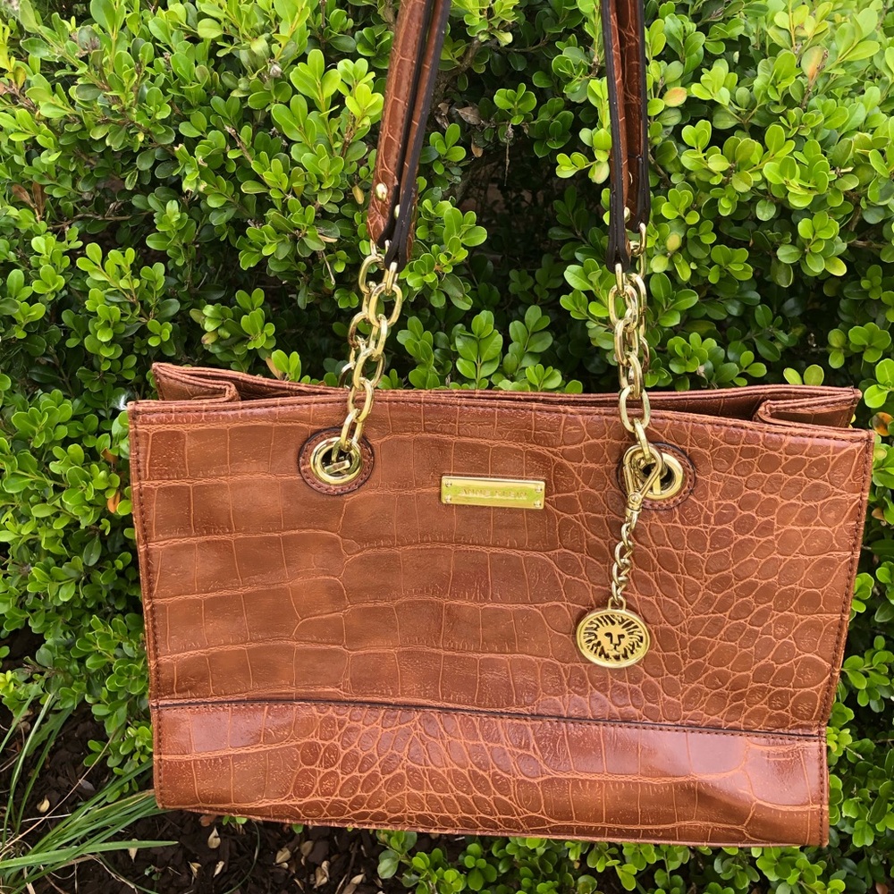 Anne Klein Brown faux Leather Purse